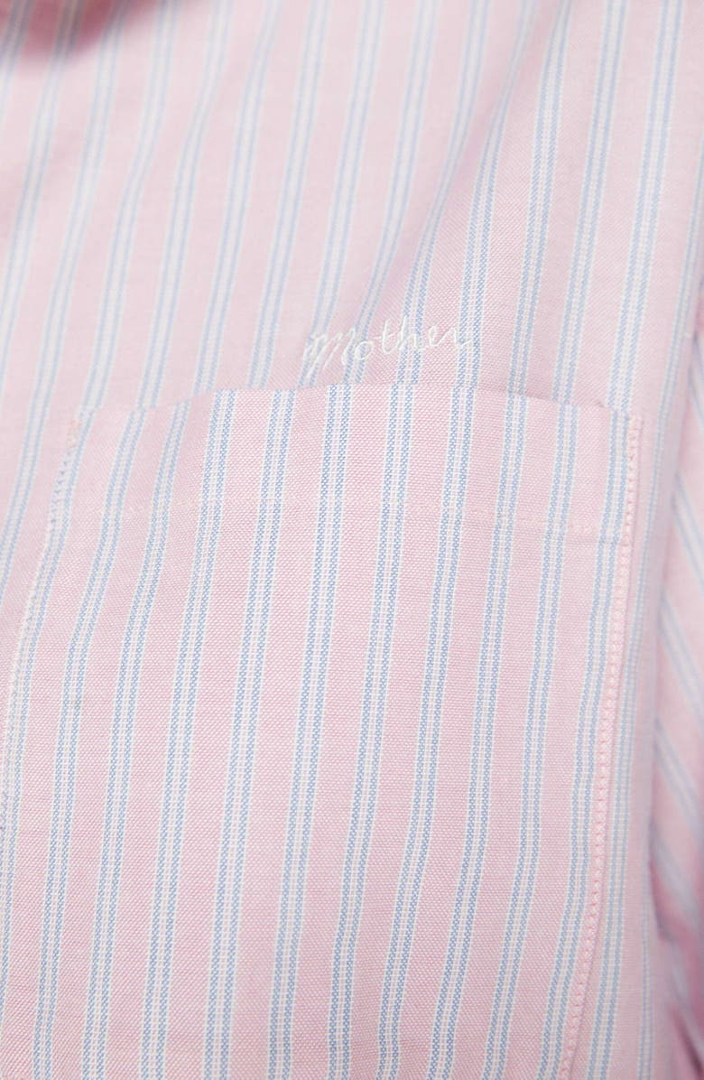 MOTHER The Roomie Frenchie Pinstripe Cotton Button-Up Top, Alternate, color, Julienne Cut