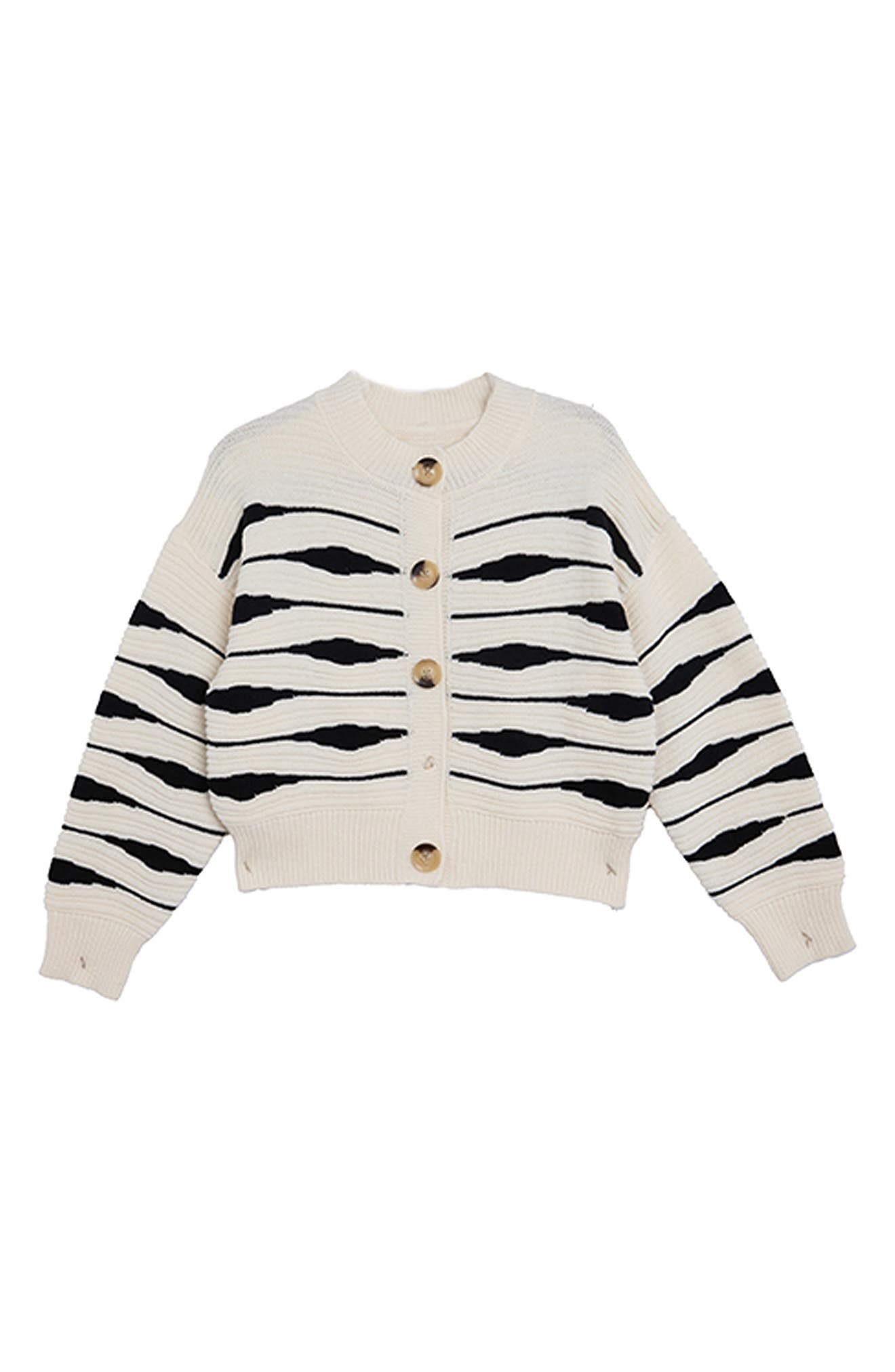 Stripe Button Knit Sweater - image 2