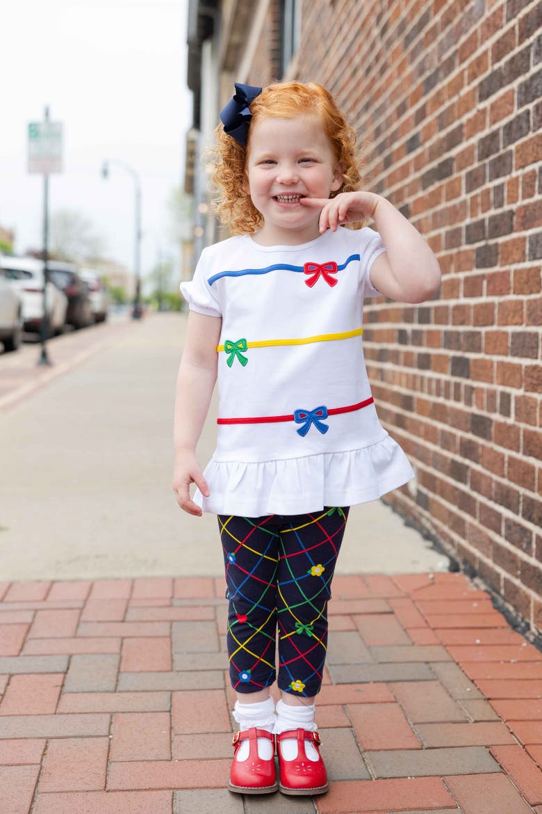 Knit Tunic and Printed Capri Leggings, Alternate, color, Navy/Multi