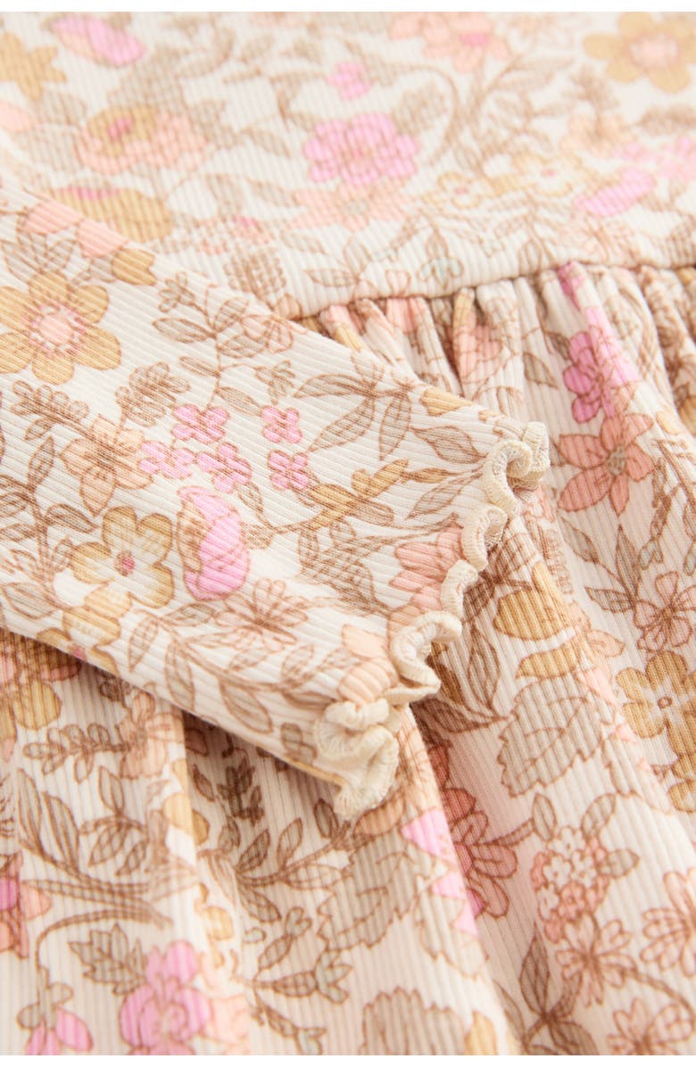 NEXT Kids' Long Sleeve Stretch Cotton Rib Dress, Alternate, color, Pink