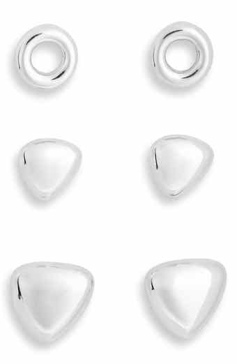 Set of 3 Assorted Geometric Stud Earrings