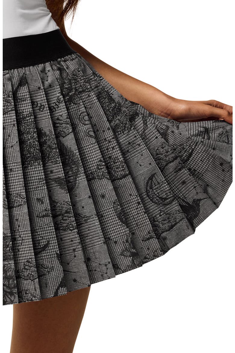 Moon Plaid Pleated Miniskirt, Alternate, color, SMOKE HEATHER