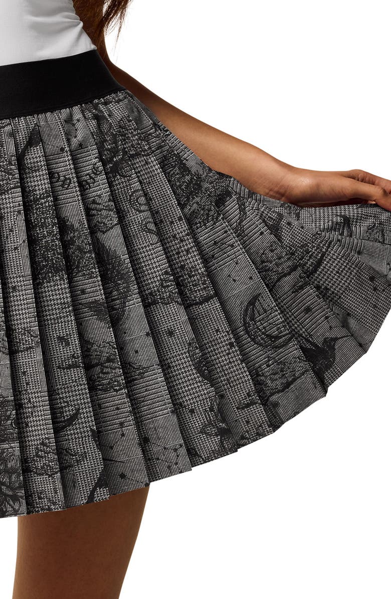 Greyson Moon Plaid Pleated Miniskirt, Alternate, color, Smoke Heather