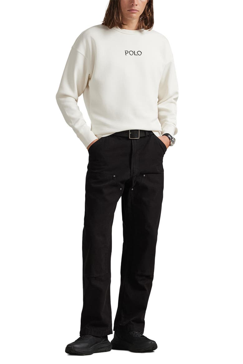 Double Knit Logo Sweatshirt, Alternate, color, DECKWASH WHITE