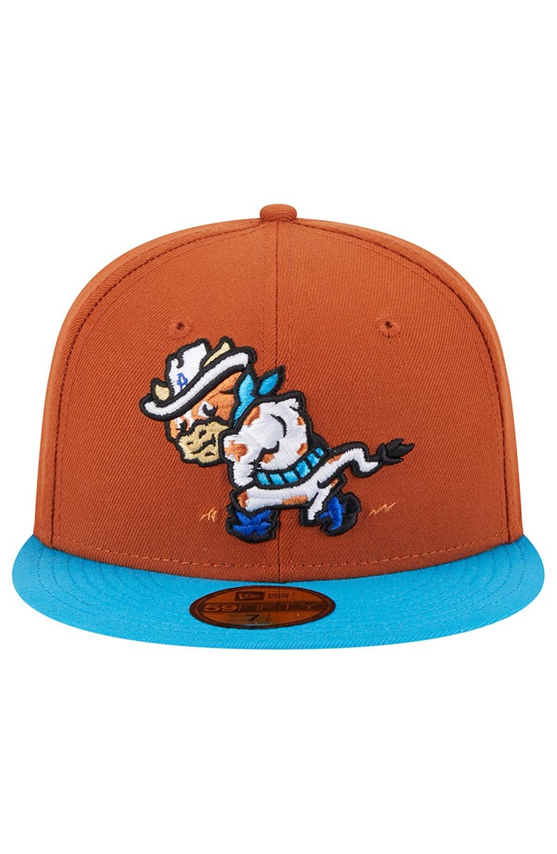 New Era Men's New Era Brown Amarillo Sod Poodles Theme Nights Amarillo Calf Fries Alternate 1 59FIFTY Fitted Hat, Alternate, color, 