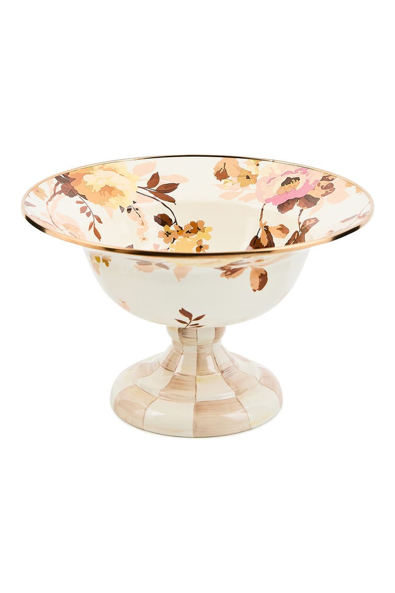 Wild Rose Large Compote Bowl, Main, color, WHITE
