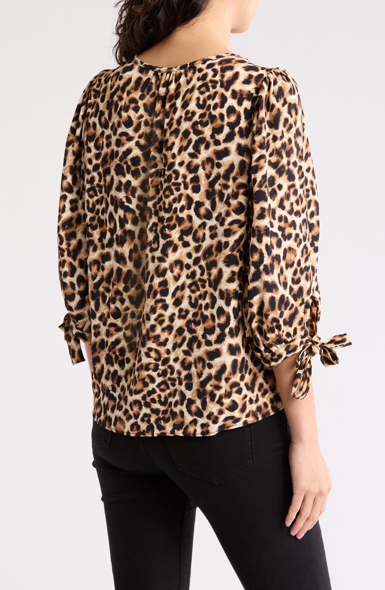 Renee C Leopard Print Top, Alternate, color, Chocolate