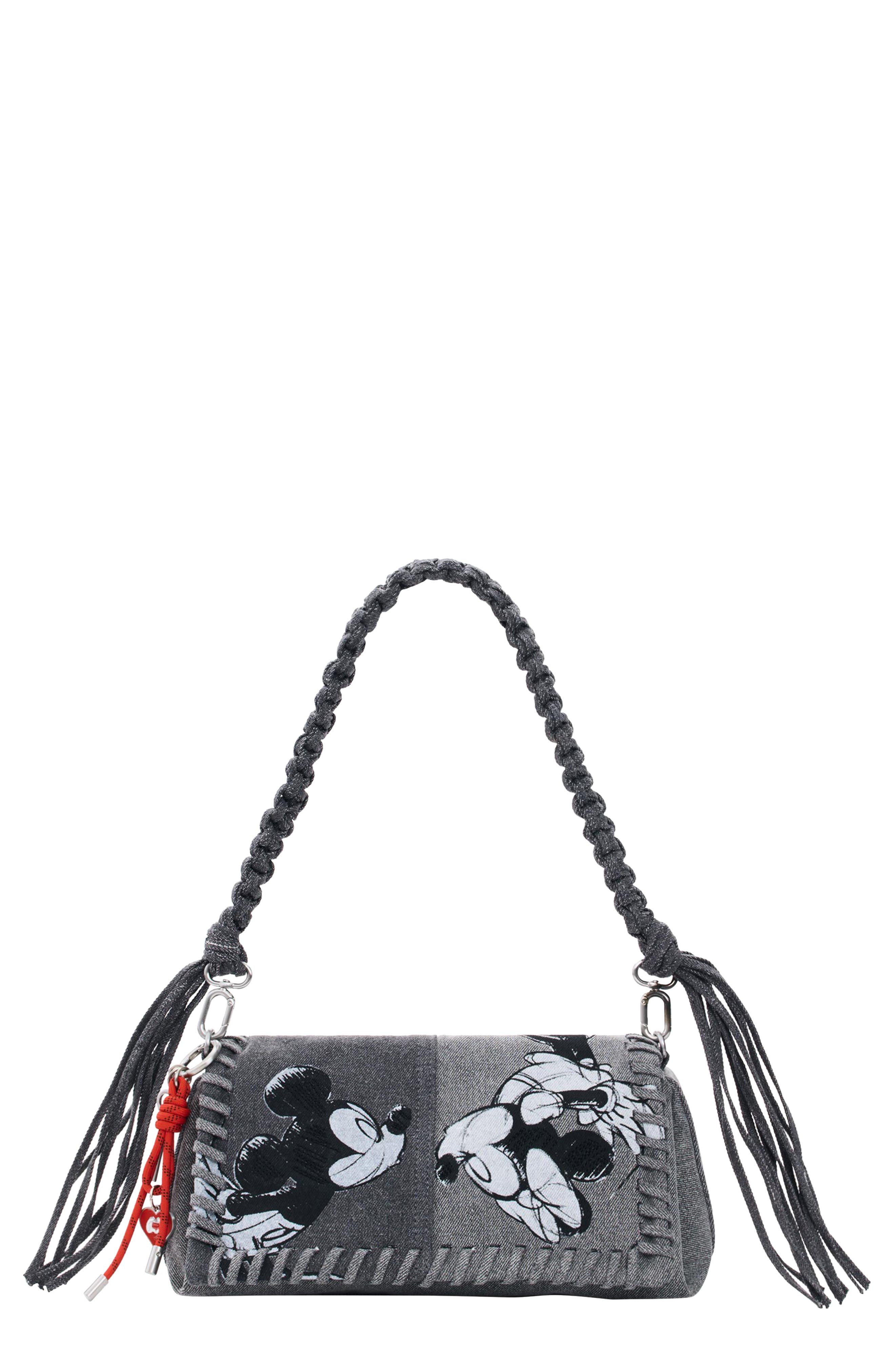 Desigual Mickey & Minnie Denim Crossbody Bag, Main, color, 