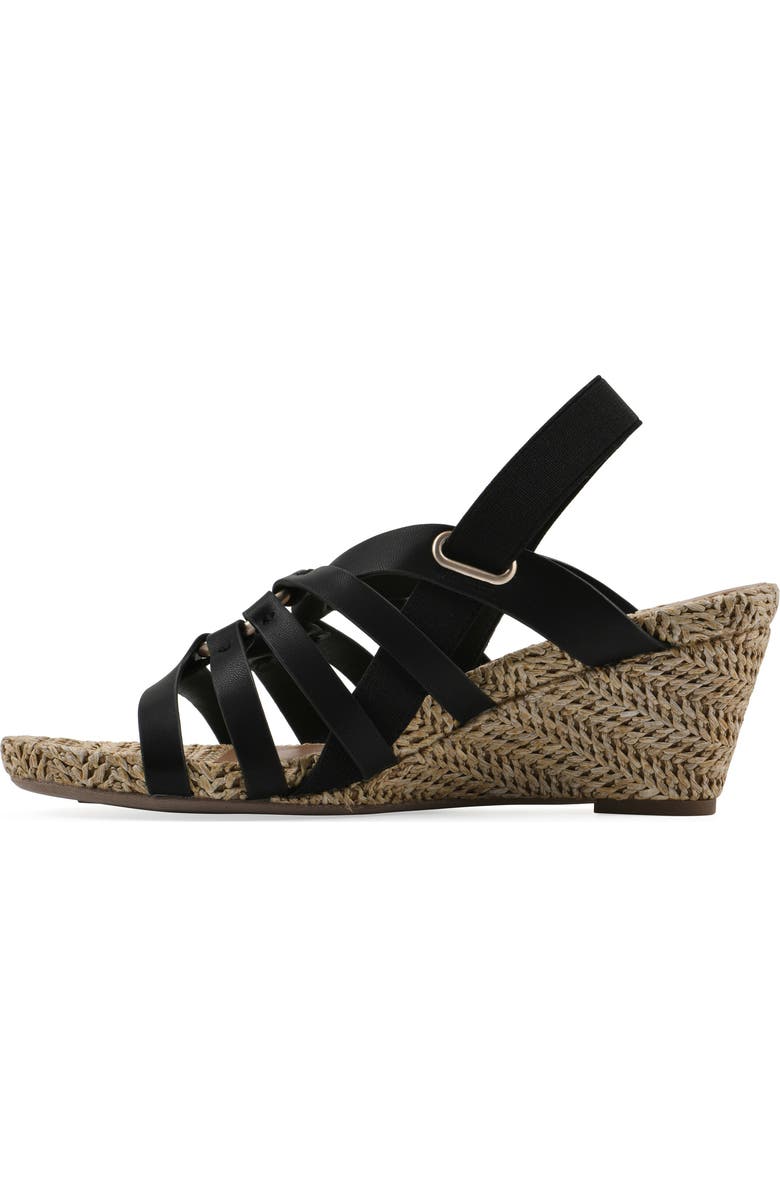 CLIFFS BY WHITE MOUNTAIN Ataps Wedge Slingback Sandal, Alternate, color, Black Smooth