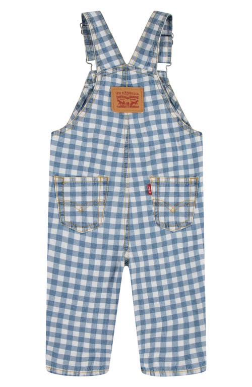 Shop Levi's Cotton Gingham Overalls In Picnic Blues
