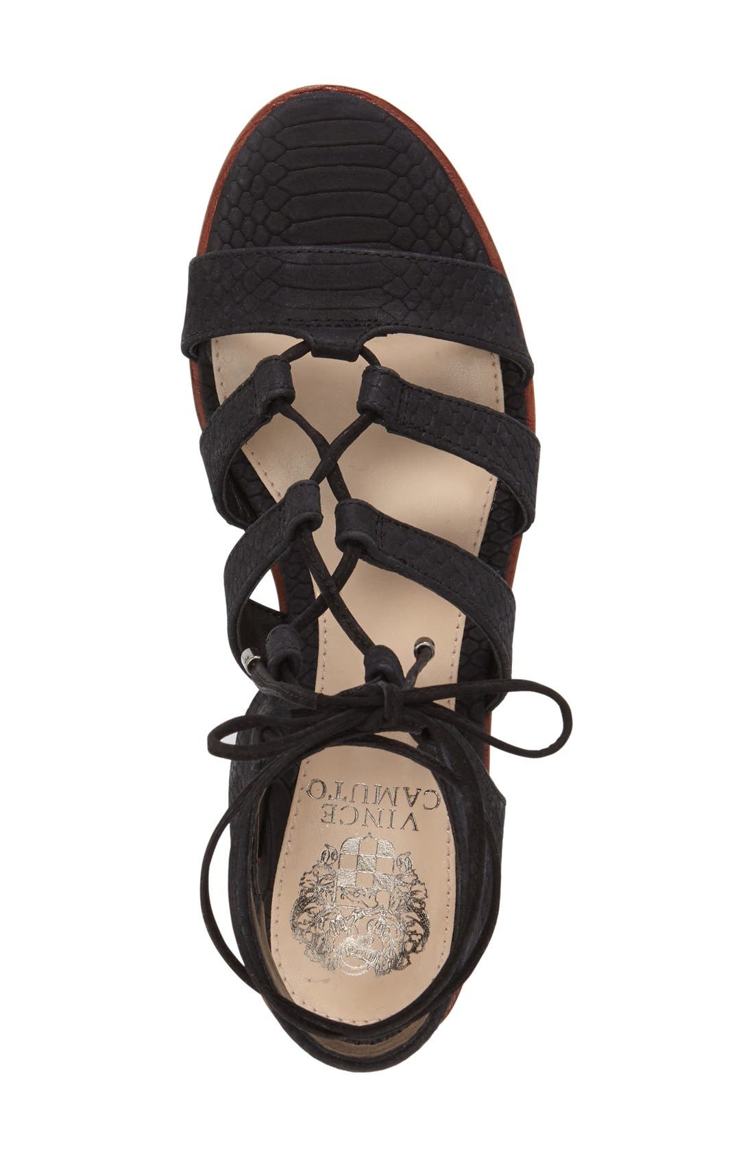 Tany Lace-Up Sandal, Alternate, color, BLACK LEATHER
