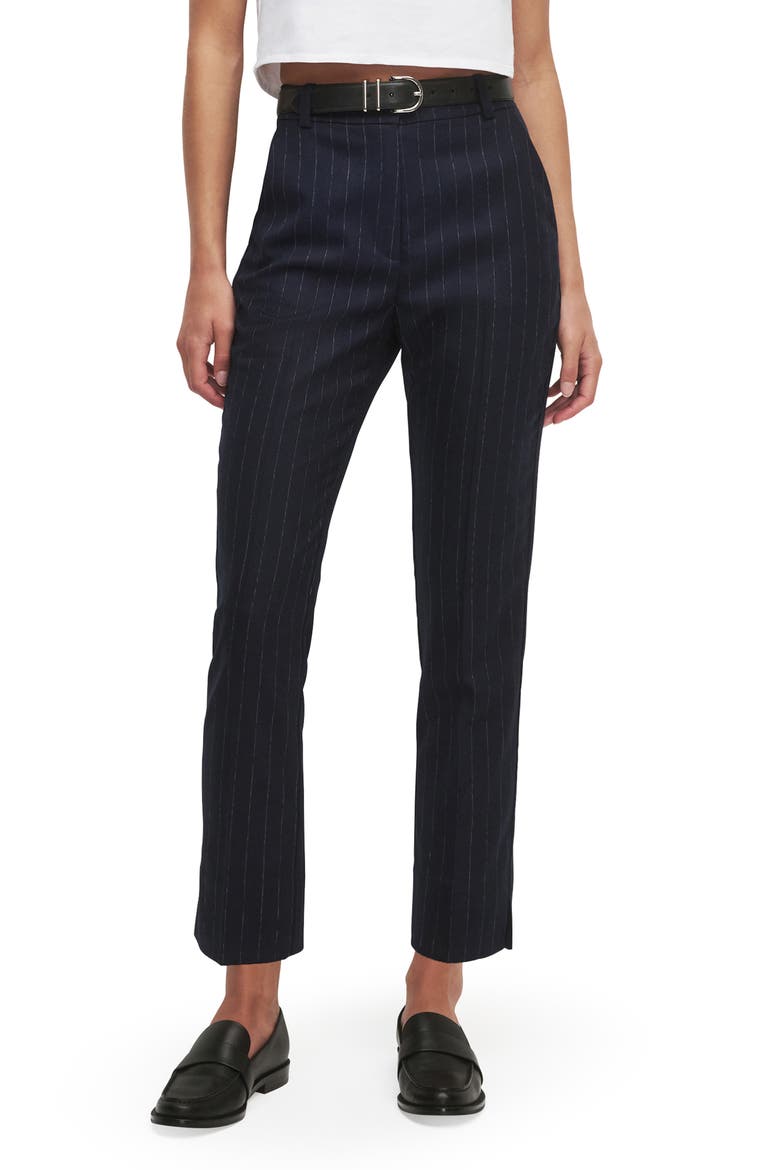 The Favorite Pinstripe Cigarette Ankle Pants, Main, color, NAVY PINSTRIPE