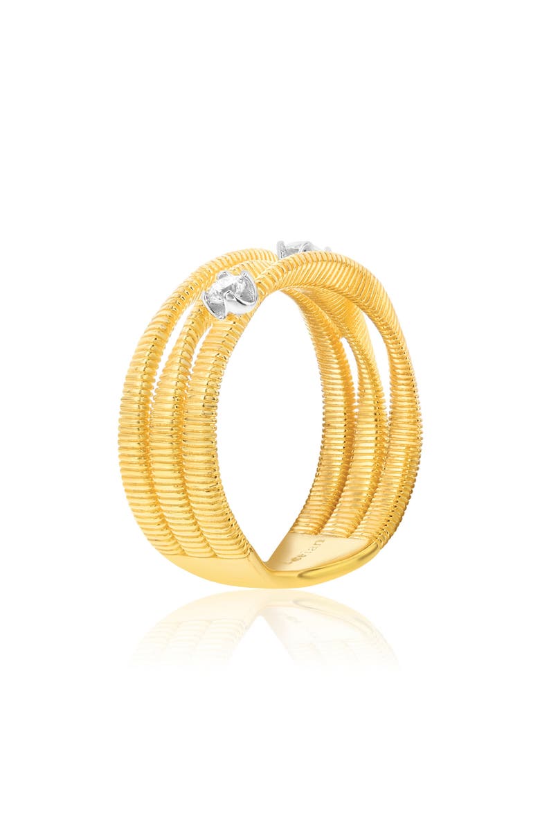 SUZY LEVIAN Golden Helix Coil Three-Row Twisted Ring, Alternate, color, Yellow