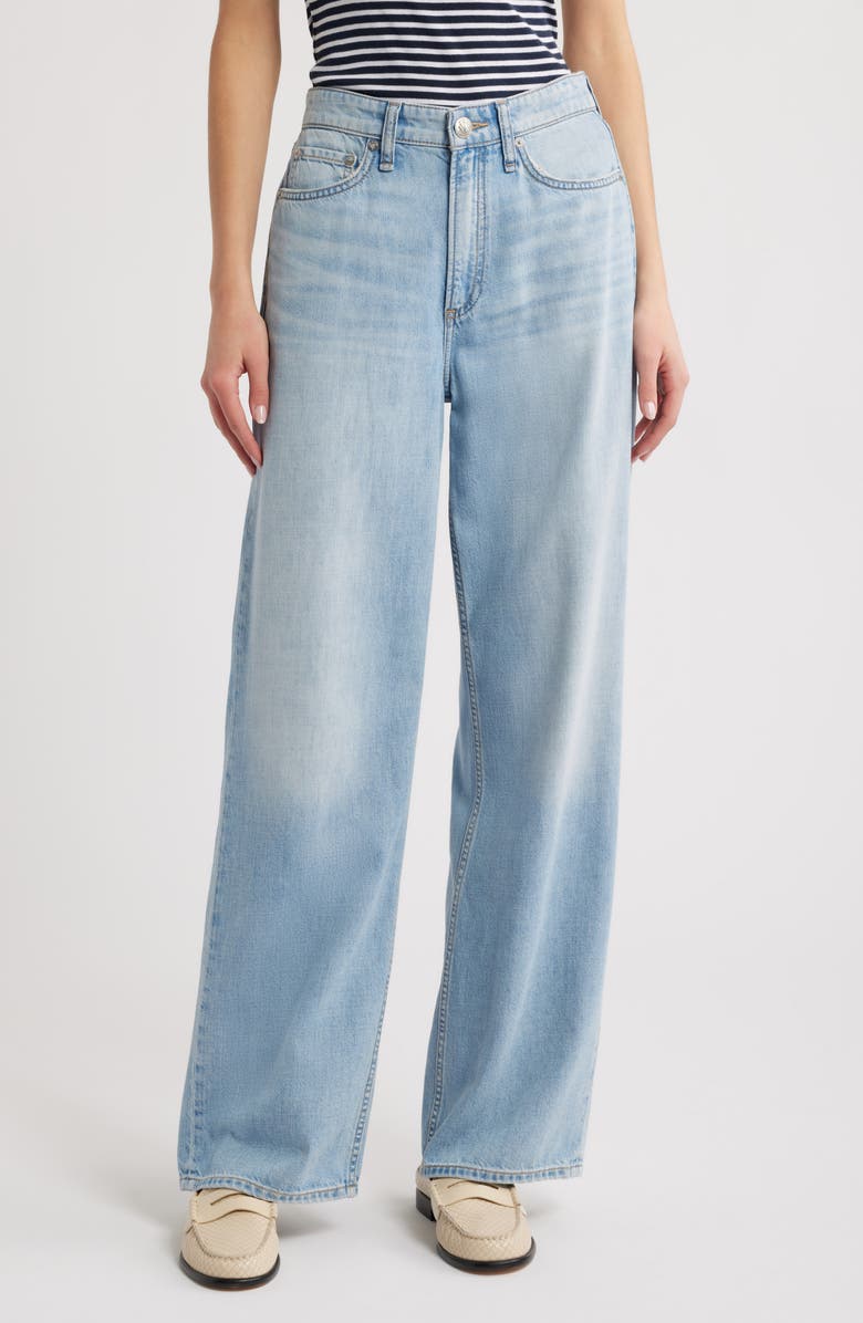 rag & bone Featherweight Logan Mid Rise Wide Leg Jeans, Main, color, Greenport