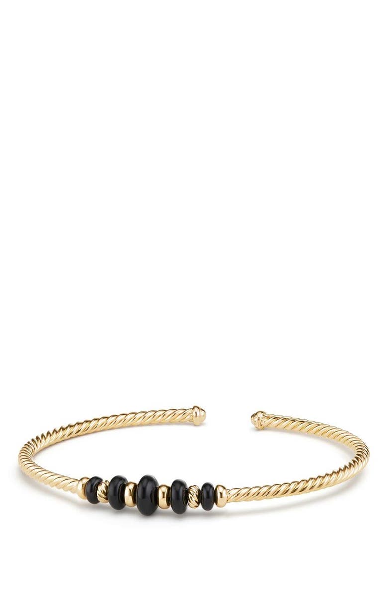 David Yurman Rio Rondelle 18K Gold Cabled Cuff Bracelet, Main, color, 