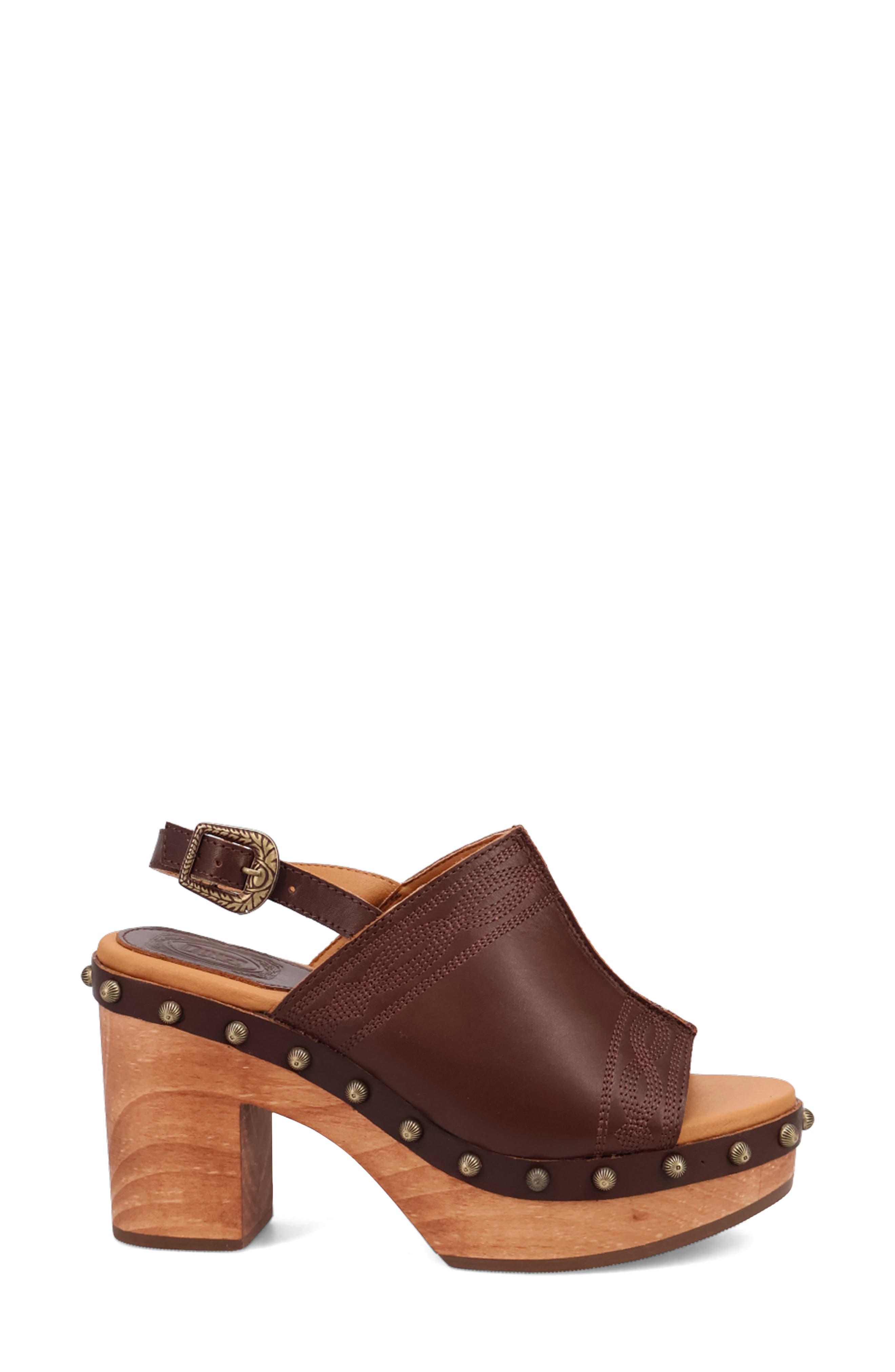 Dingo Clover Slingback Platform Sandal, Alternate, color, Brown