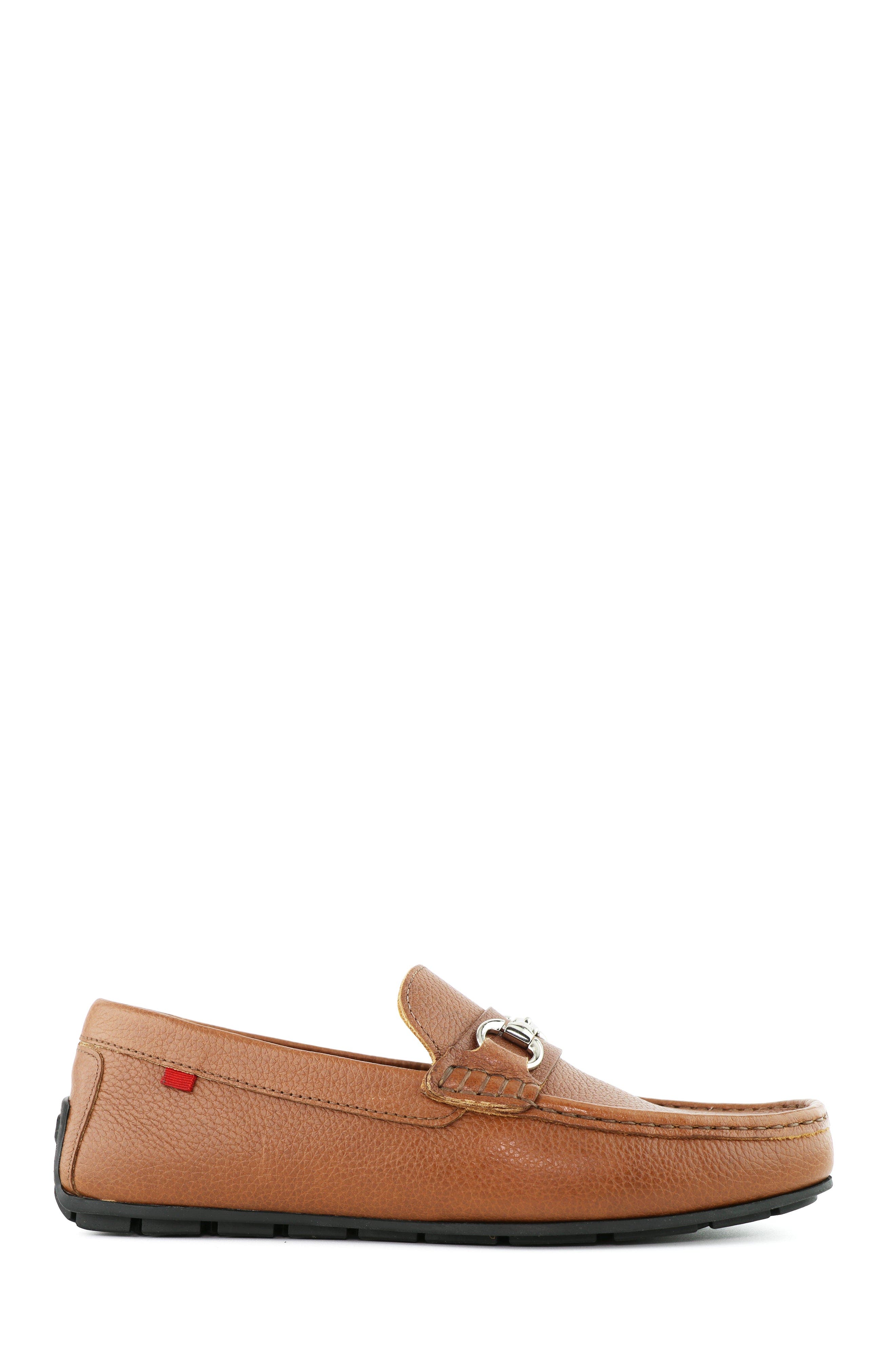 Central Park Leather Slip on Buckle Loafer, Alternate, color, Cognac Grainy Leather