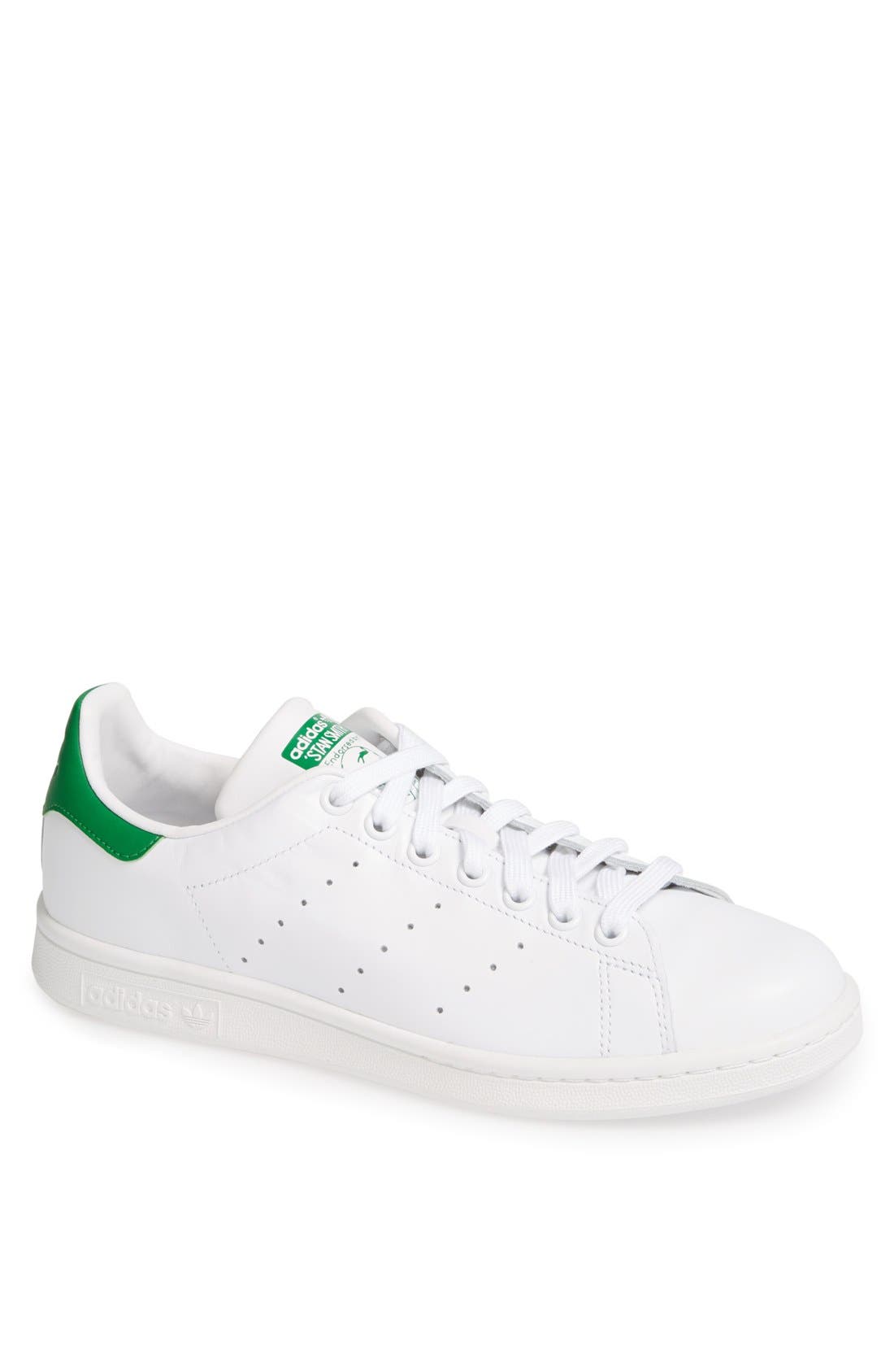 Stan Smith Sneaker, Main, color, WHITE/ WHITE/ GREEN