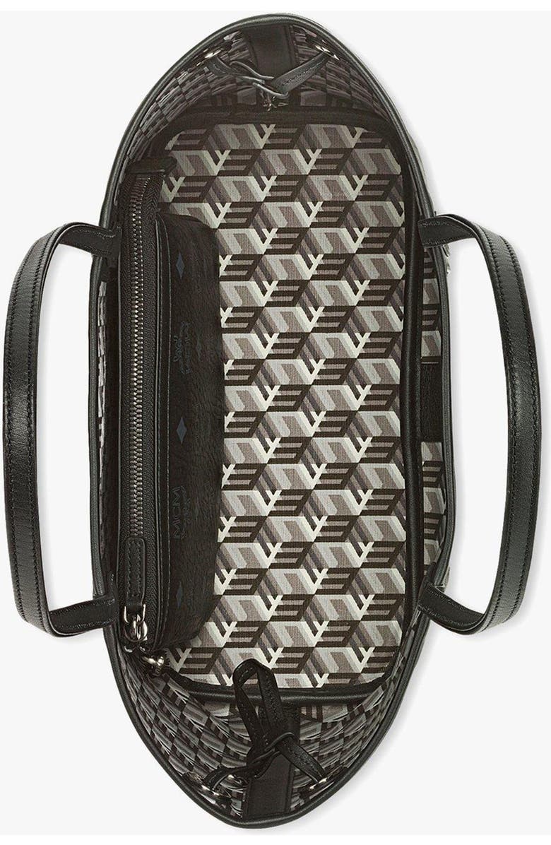 MCM Small Reversible Liz Shopper in Visetos, Alternate, color, Black