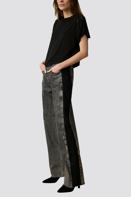 Tt Studios Amelia Contrast Jean In Gray