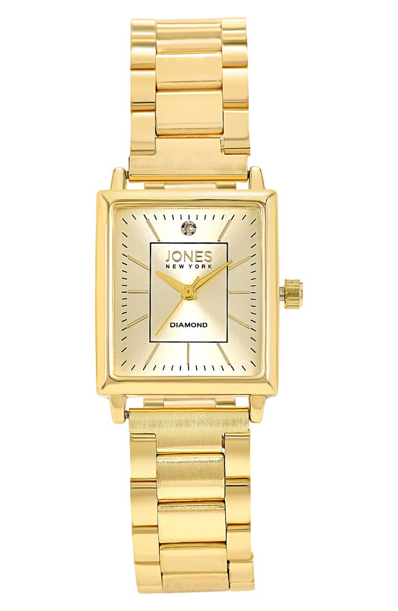 Jones New York Diamond Bracelet Watch, 24mm x 27mm, Main, color, Gold