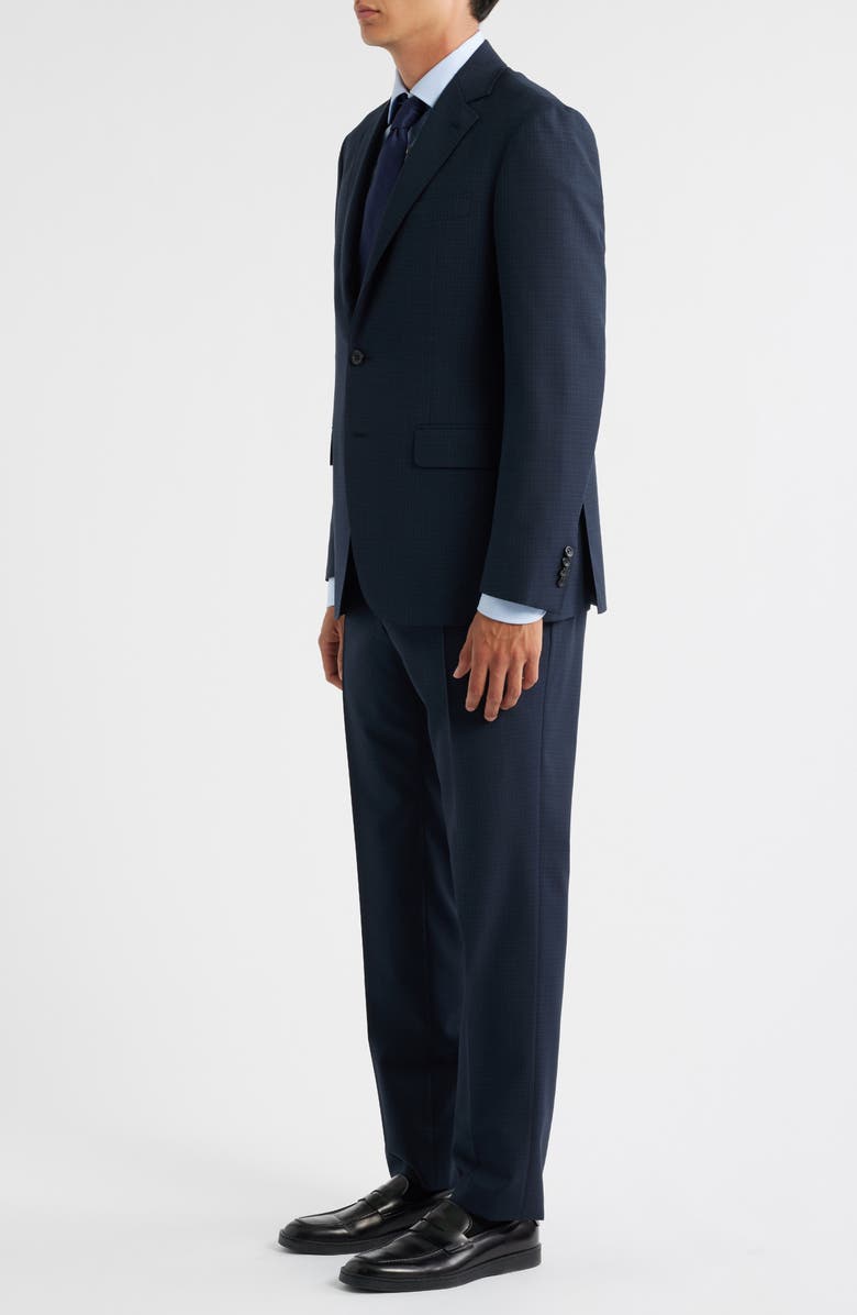 Canali Kei Trim Fit Dark Green Mélange Textured Wool Suit, Alternate, color, Dark Green