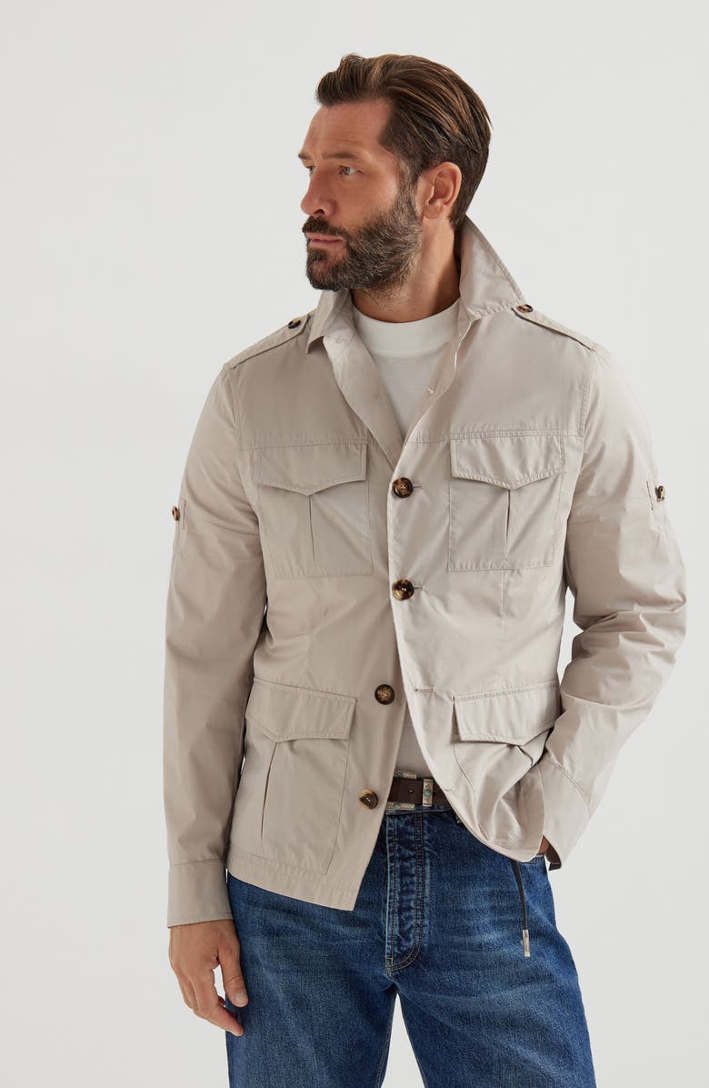 Brunello Cucinelli Unlined safari jacket, Alternate, color, Cool Beige