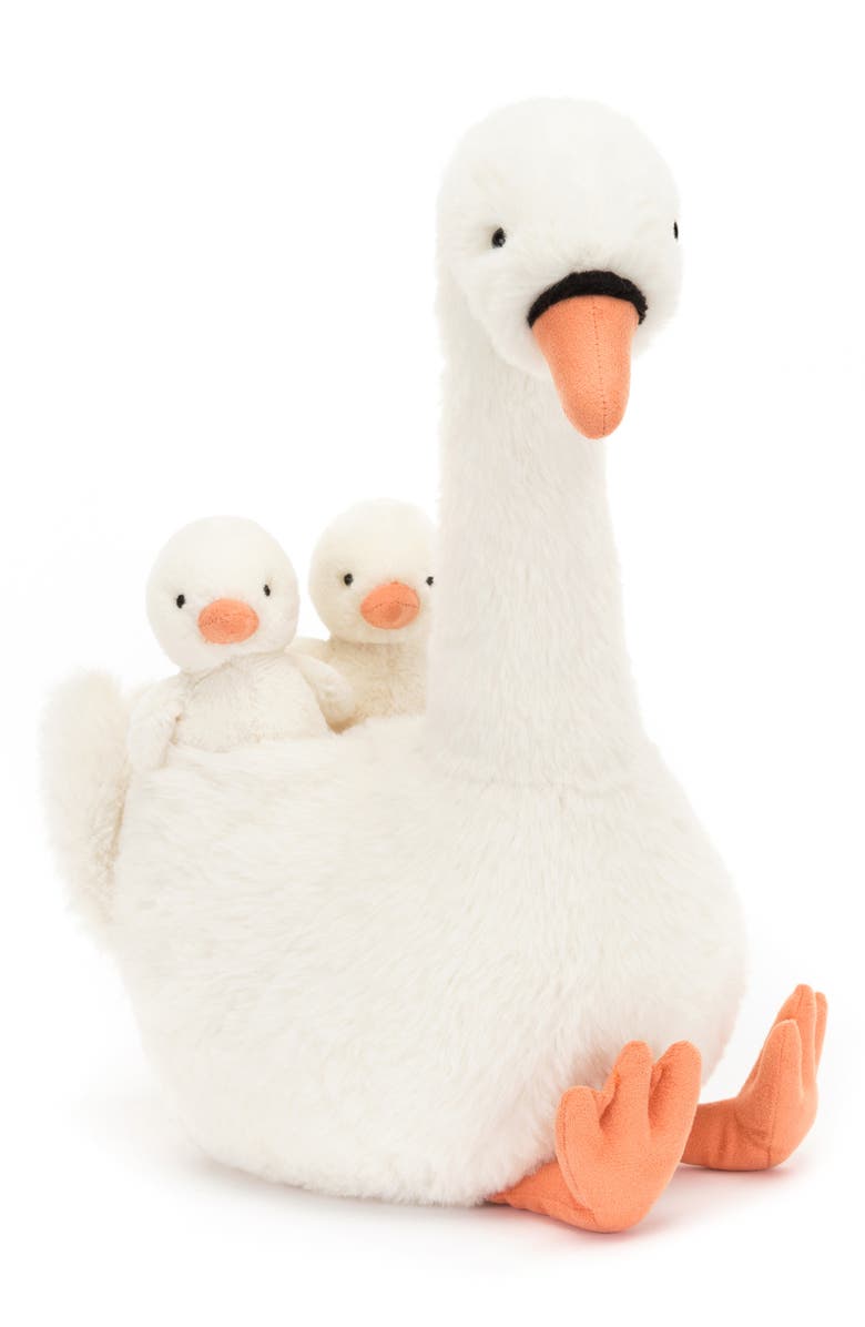 Jellycat Featherful Swan Stuffed Animal, Main, color,