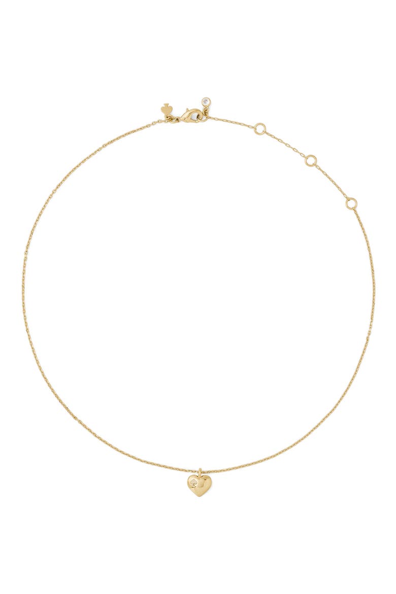 heart spade pendant necklace, Alternate, color, GOLD