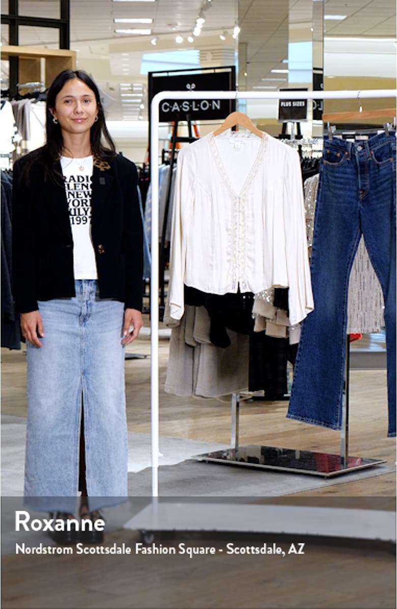 Lace Trim Satin Button-Up Shirt, sales video thumbnail