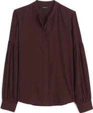 Madewell Band Collar Flannel Button-Up Shirt