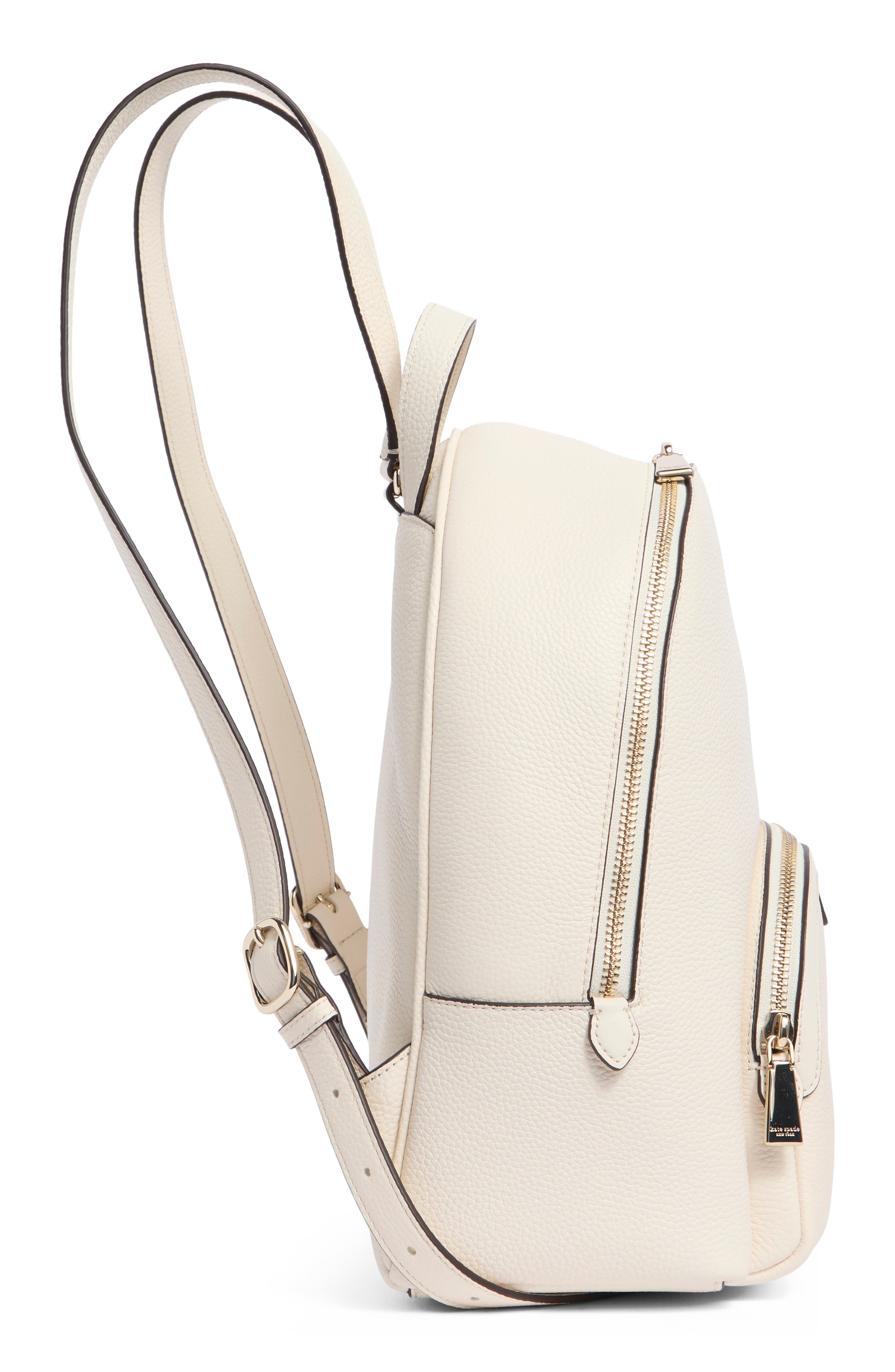 hudson medium pebble leather backpack, Alternate, color, PARCHMENT