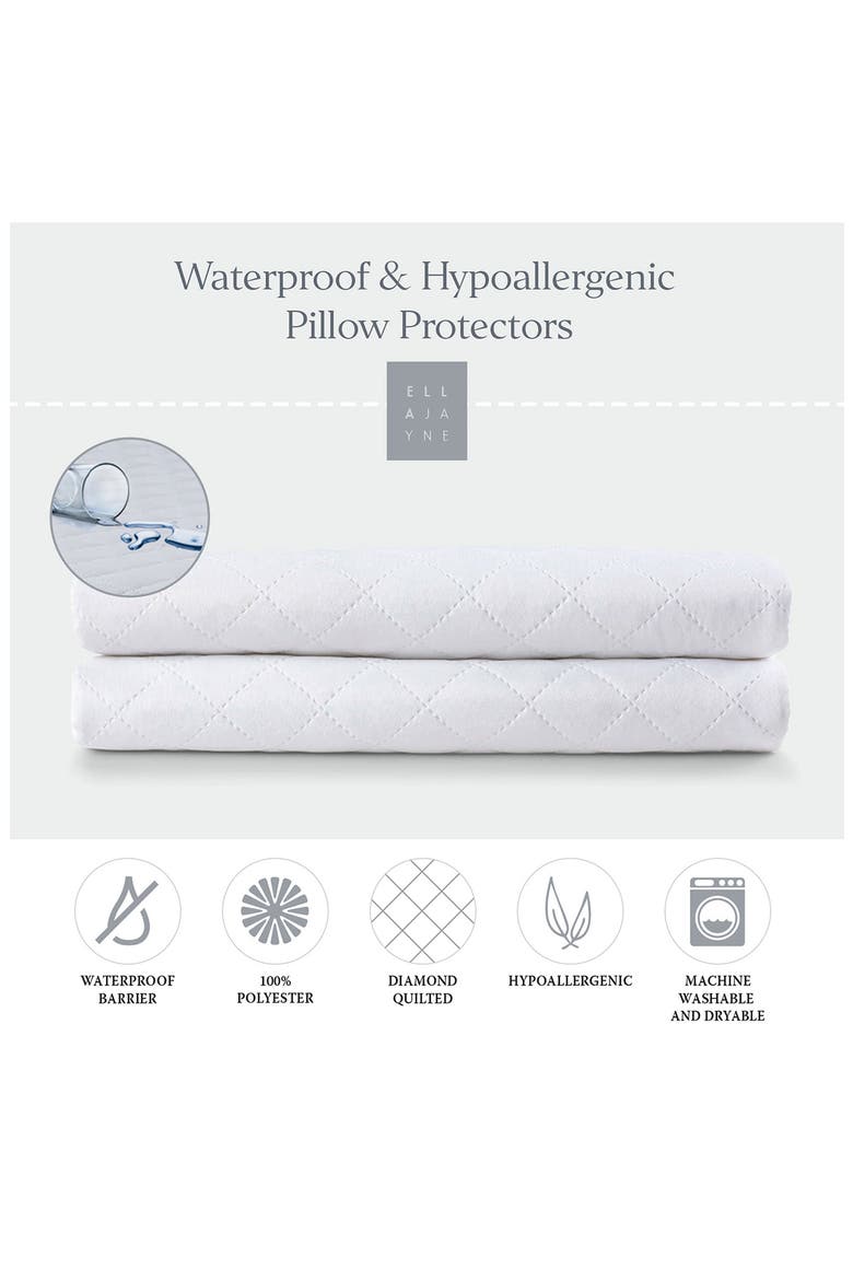 Waterproof & Hypoallergenic Pillow Protector, Alternate, color, WHITE