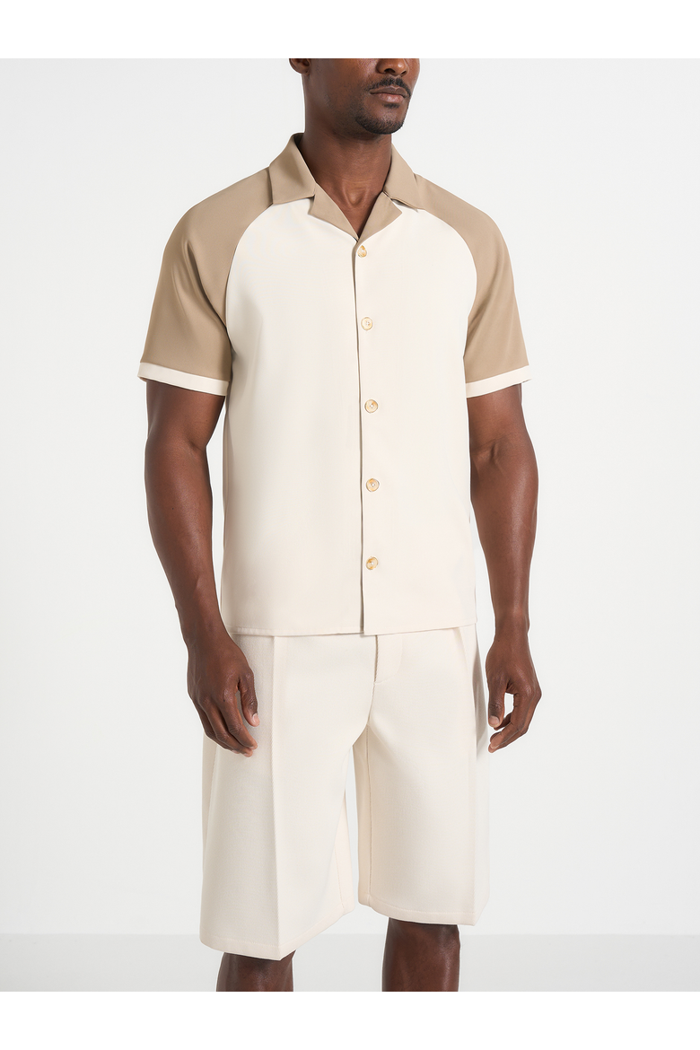 Salim Contrast Raglan Shirt, Alternate, color, Cream/Taupe