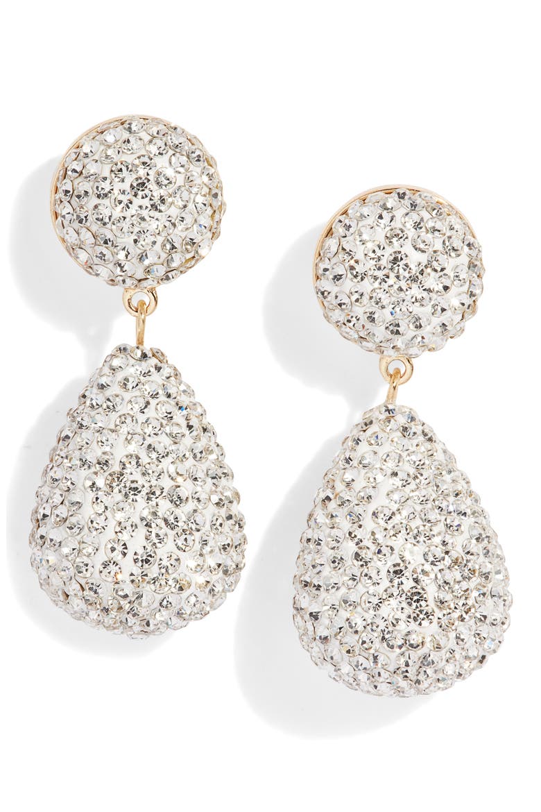 Luna Teardrop Earrings, Main, color, CRYSTAL