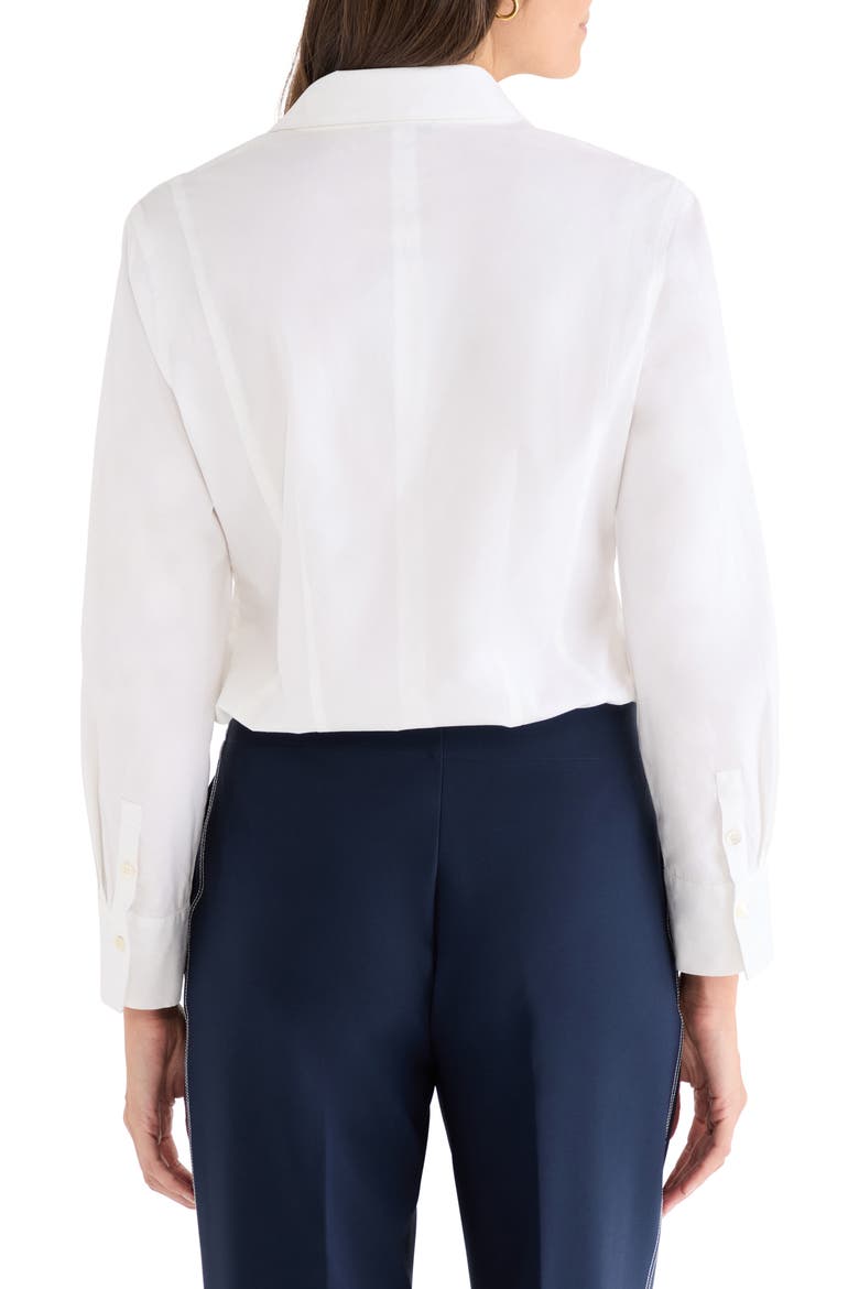 Pintuck Stretch Cotton Button-Up Shirt, Alternate, color, PAPER WHITE