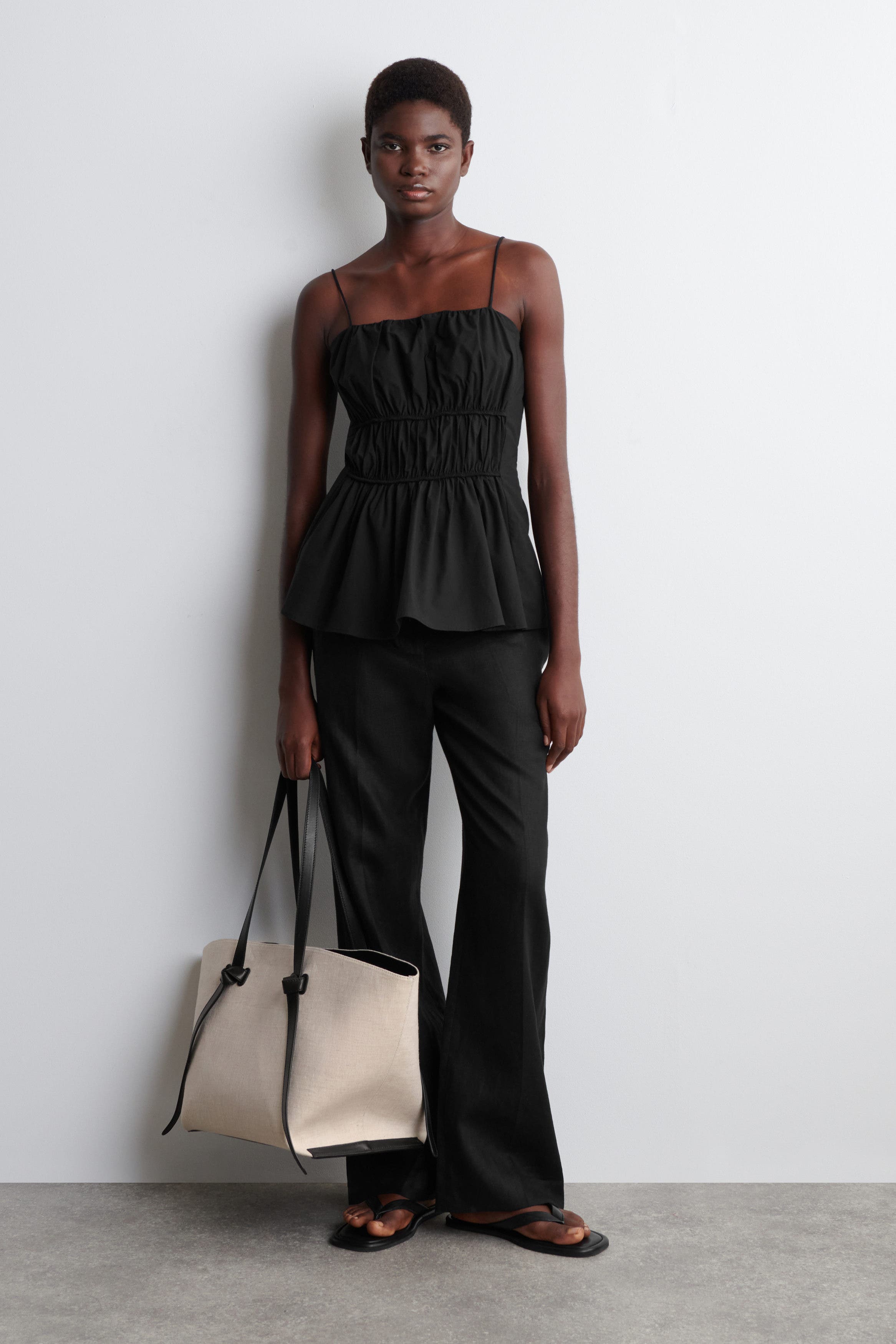 Gathered Cotton Peplum Top (Women) | Nordstrom