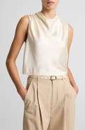 Vince Cowl Neck Sleeveless Satin Top