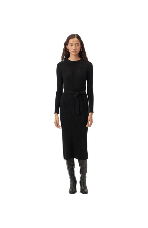 Cashmere Knit Dress with Belt