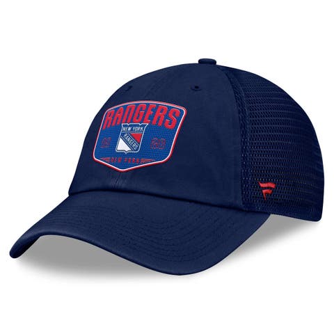 Men's Fanatics Blue New York Rangers Fundamental One-Time Trucker Adjustable Hat