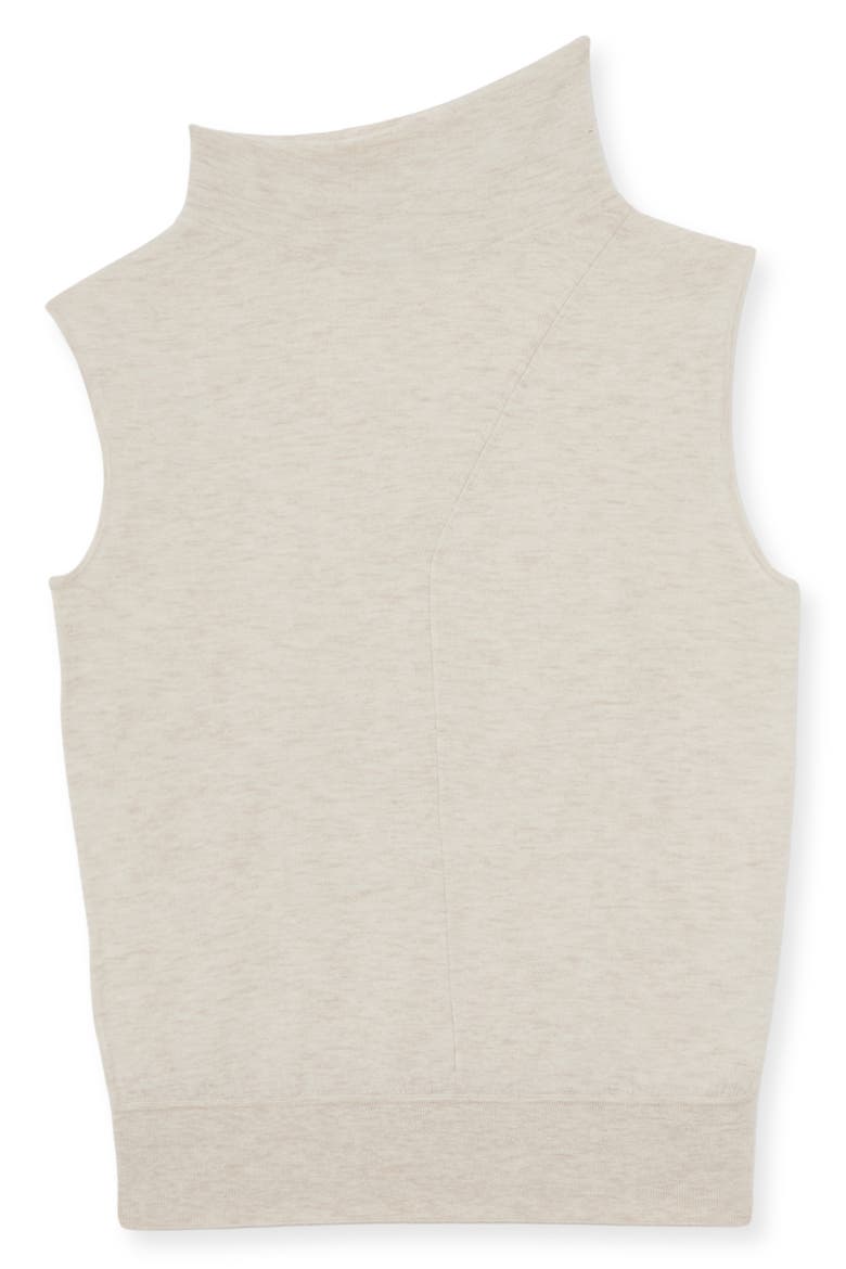Harper Funnel Neck Sleeveless Wool Sweater, Alternate, color, STONE NEUTRAL