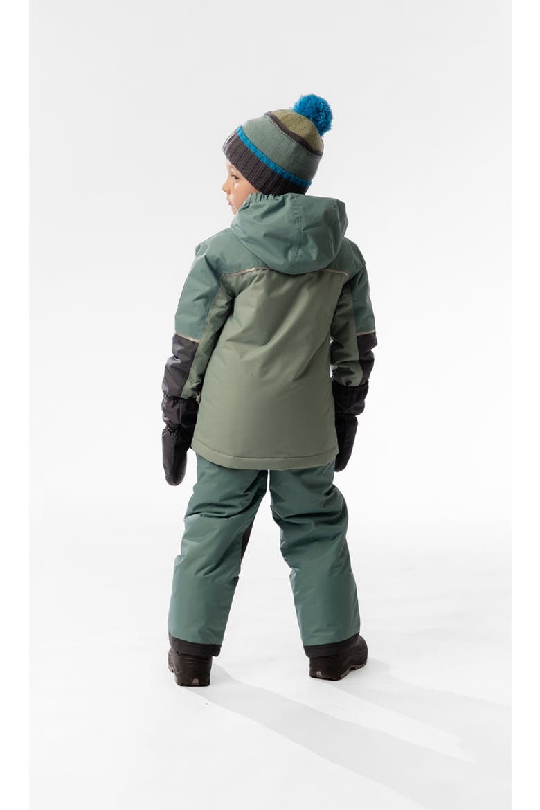 Colorblock Lightweight Jacket & Foot Strap Pants Two Piece Snowsuit, Alternate, color, Sage Green