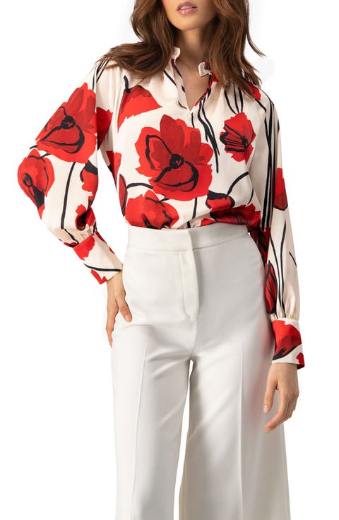 Floral Print Statement Blouse