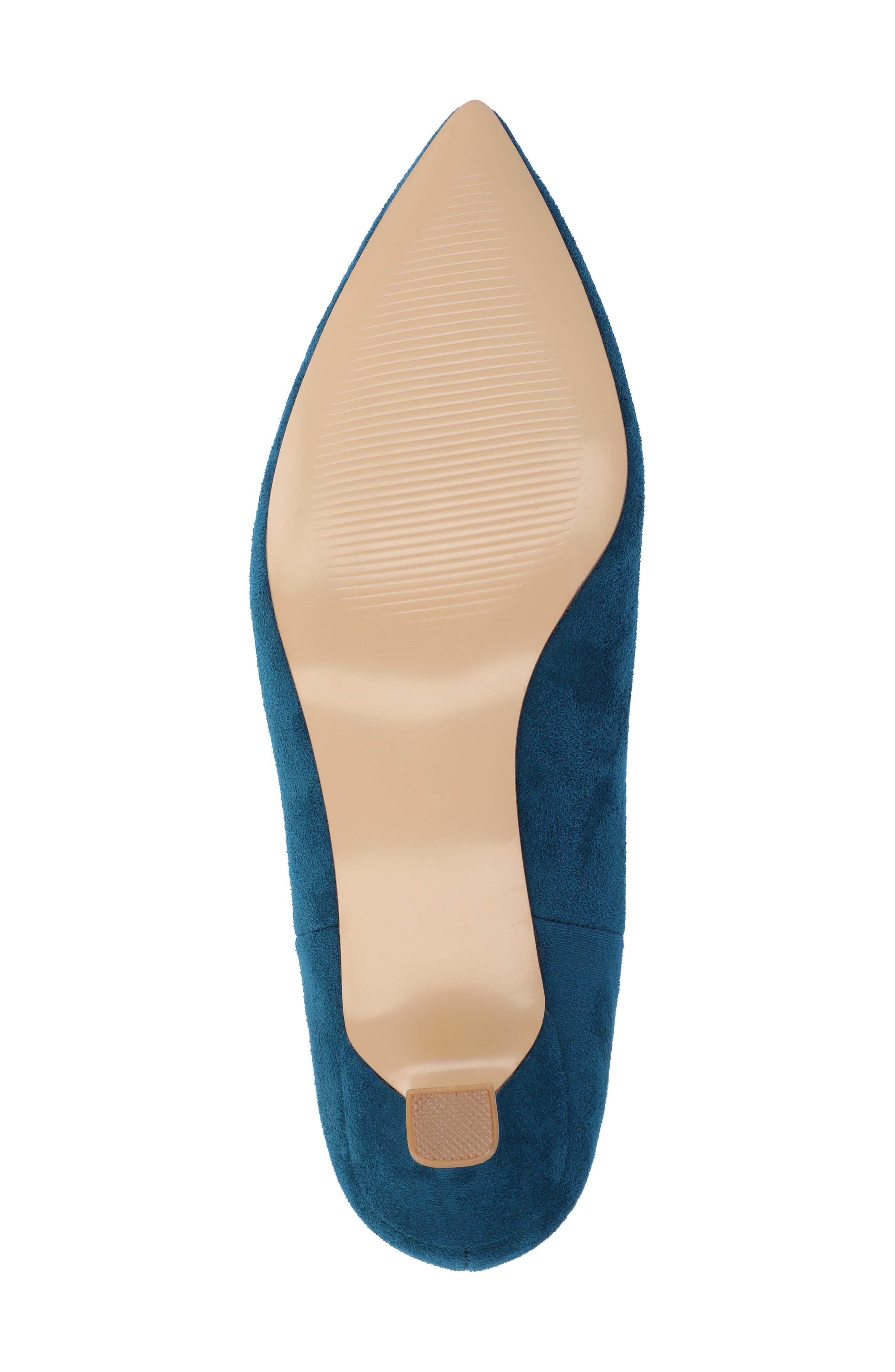 Journee Collection Pointed-Toe Vegan Leather Bootie, Alternate, color, Blue