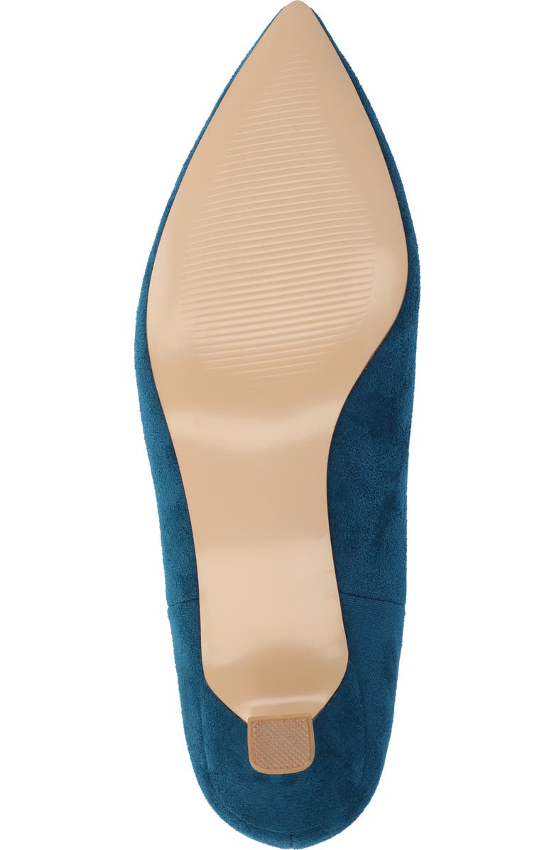 Journee Collection Pointed-Toe Vegan Leather Bootie, Alternate, color, Blue