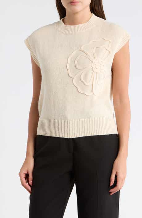 Floral Appliqué Sweater