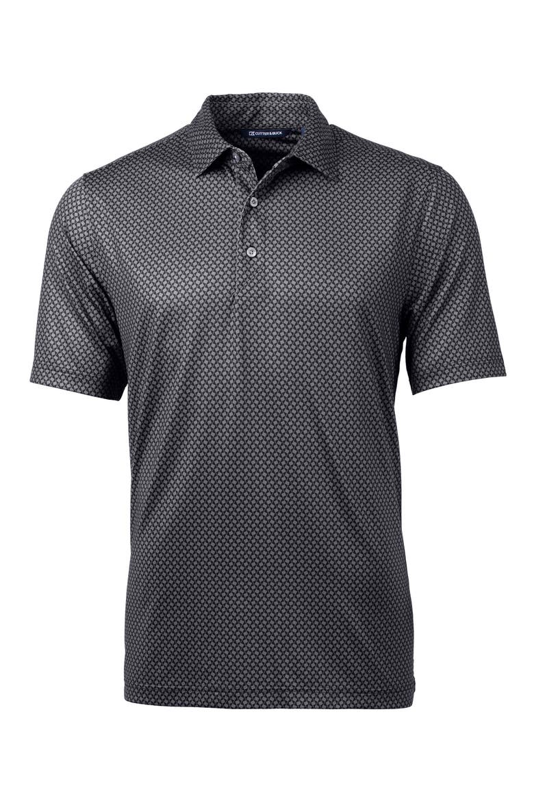 Geo Pattern Performance Polo, Alternate, color, BLACK