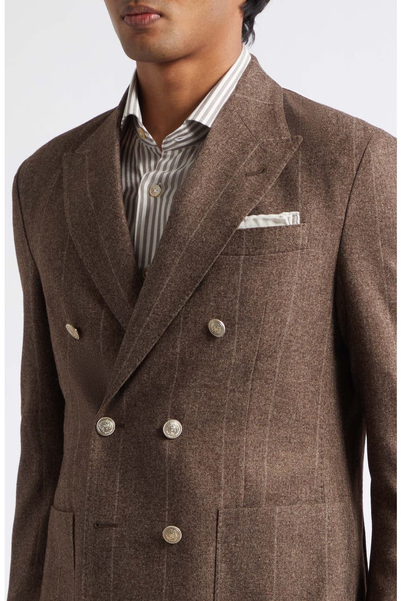 Double Breasted Wool Blend Sport Coat, Alternate, color, 05 BROWN