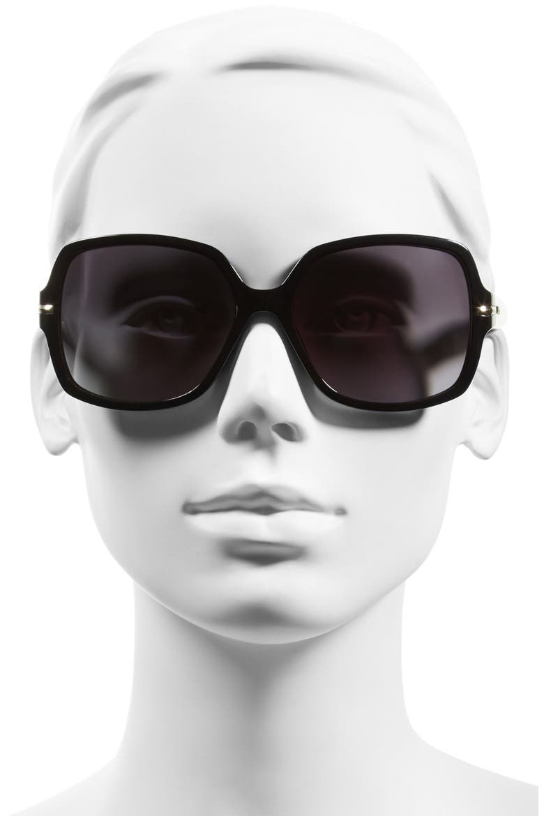 'Detail II' 59mm Square Sunglasses, Alternate, color, BLACK