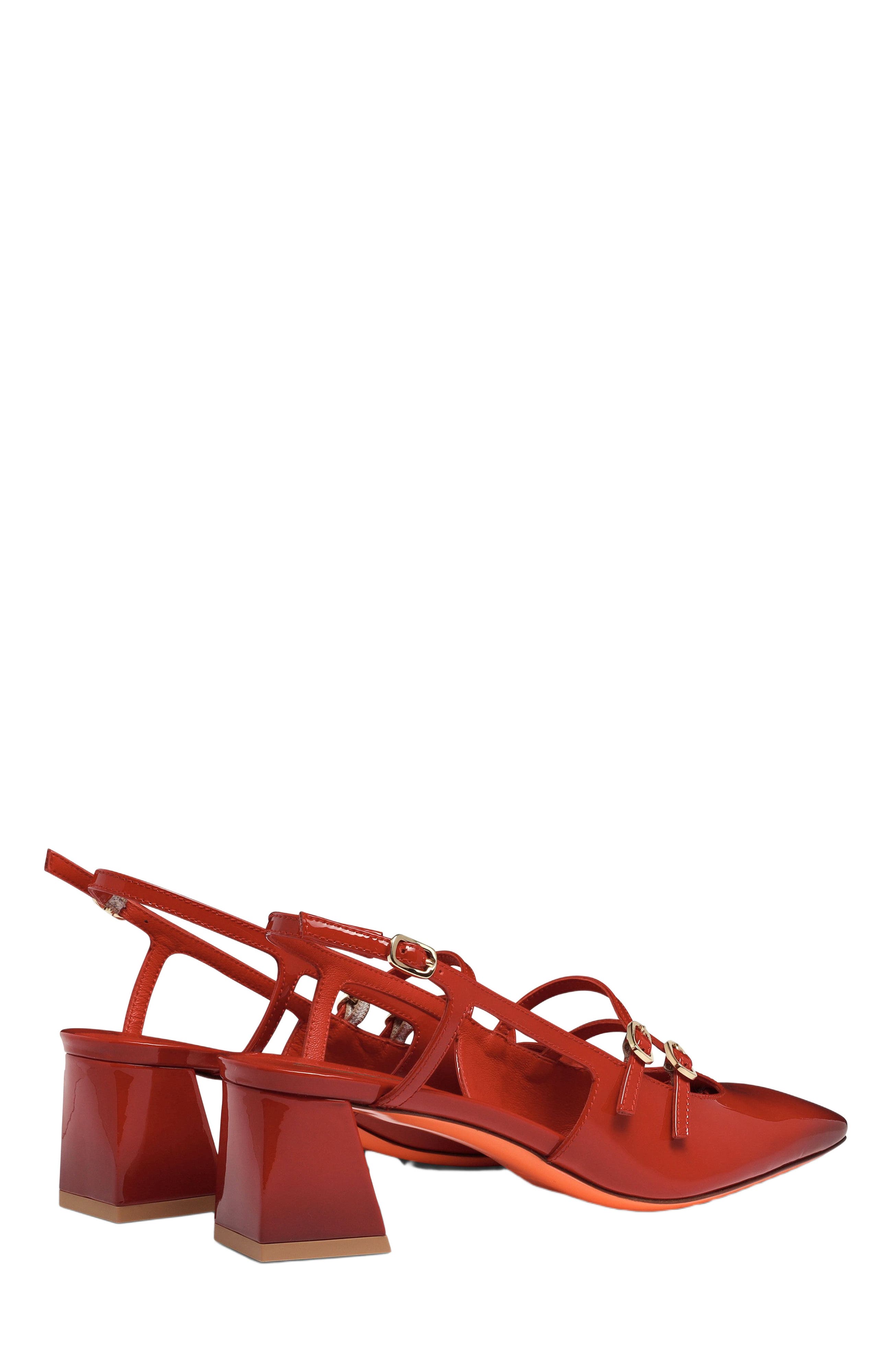 Santoni Women
s mid-heel slingback, Alternate, color, Red